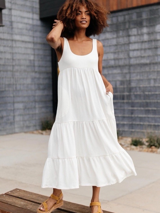 Free People Dresses & Skirts - FP Beach Free People Size L Ivory White Reel Love Boho Midi Maxi Dress